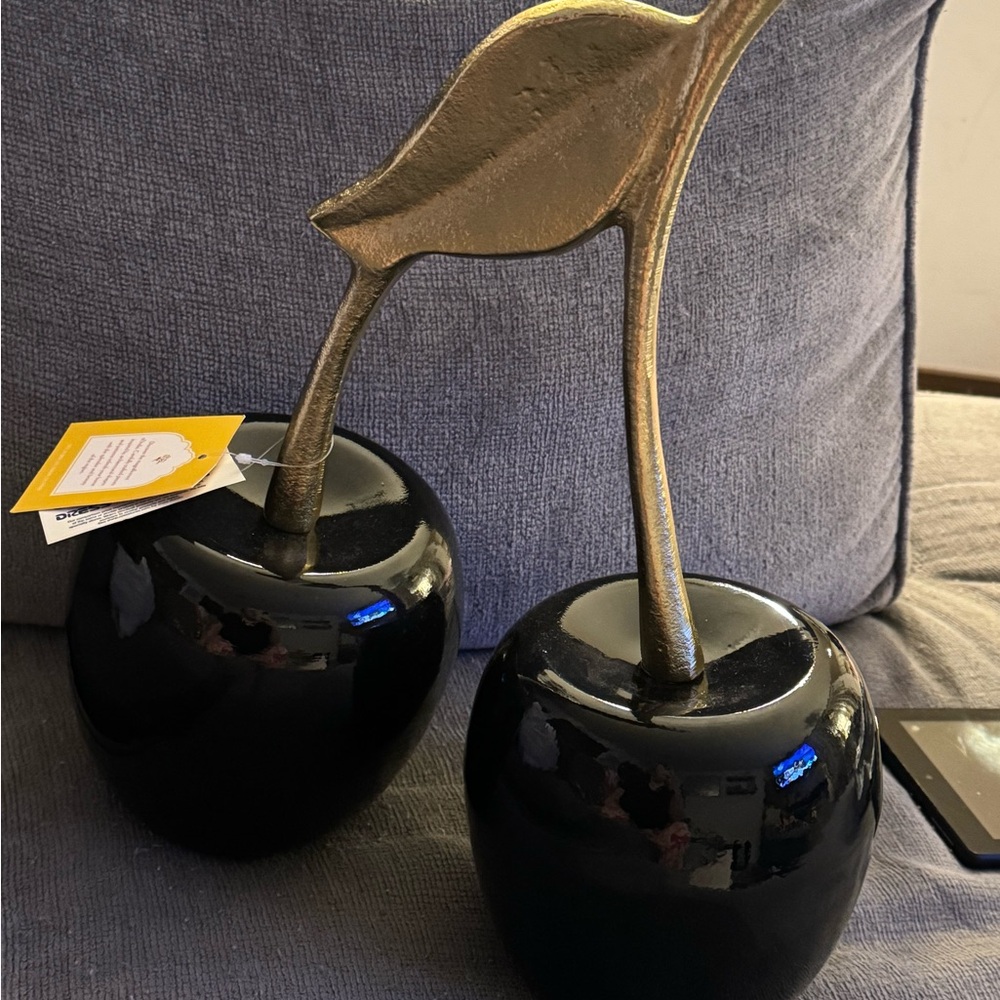 Elegant Black and Gold Cherries